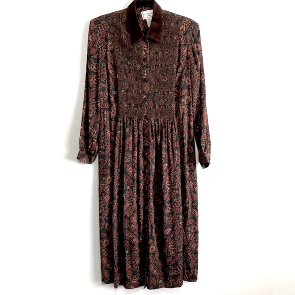 Karin Stevens Vintage Paisley Print Maxi Dress